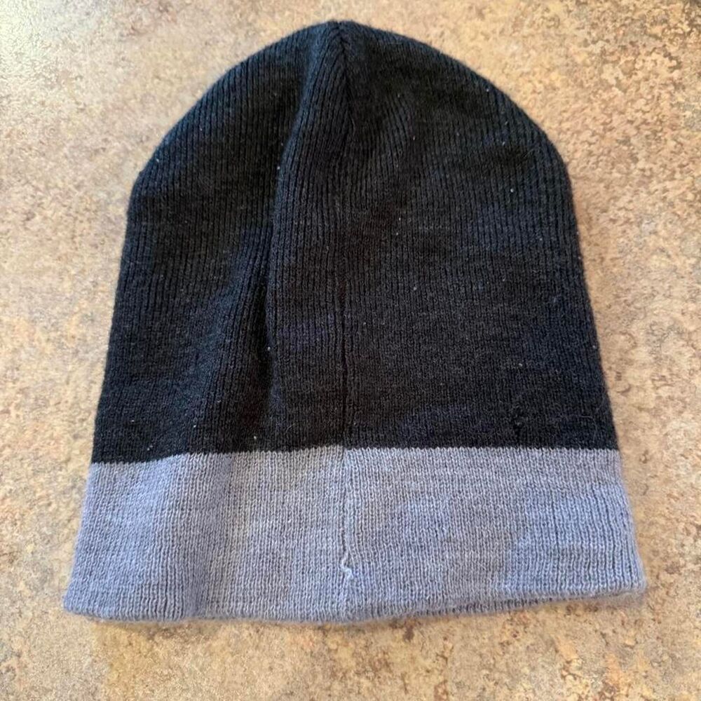Boys Charcoal & Light Gray Colorblock Knit Winter Beanie Hat
